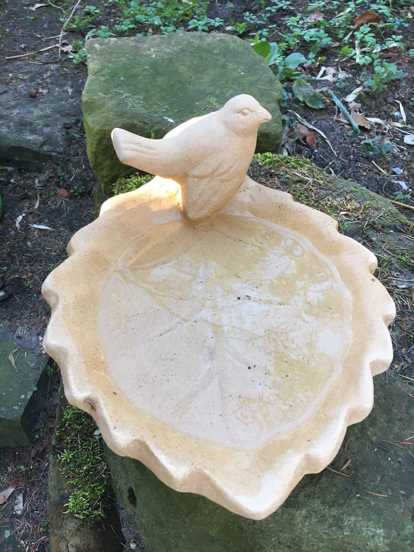 Vogeltränke in Blattform